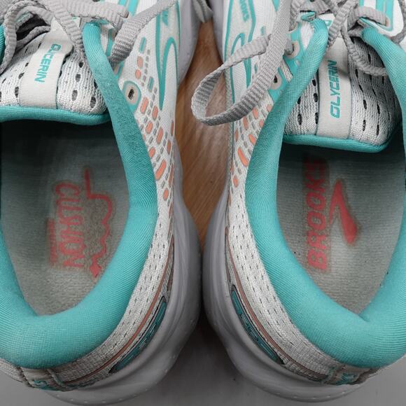 Brooks Shoes Womens 11 B Glycerin 20 Gray Blue Running Sneakers 1203691B061 - Picture 7 of 9